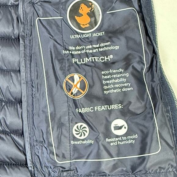 SAVE THE DUCK Featherless Puffer Coat Animal Free Sz Med/Large Navy Blue - Picture 10 of 11